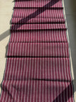 Handwoven Ottoman Kutnu Silk Fabric – Red & Silver Striped Luxury Upholstery Textile | Silk Cotton Heritage Weave