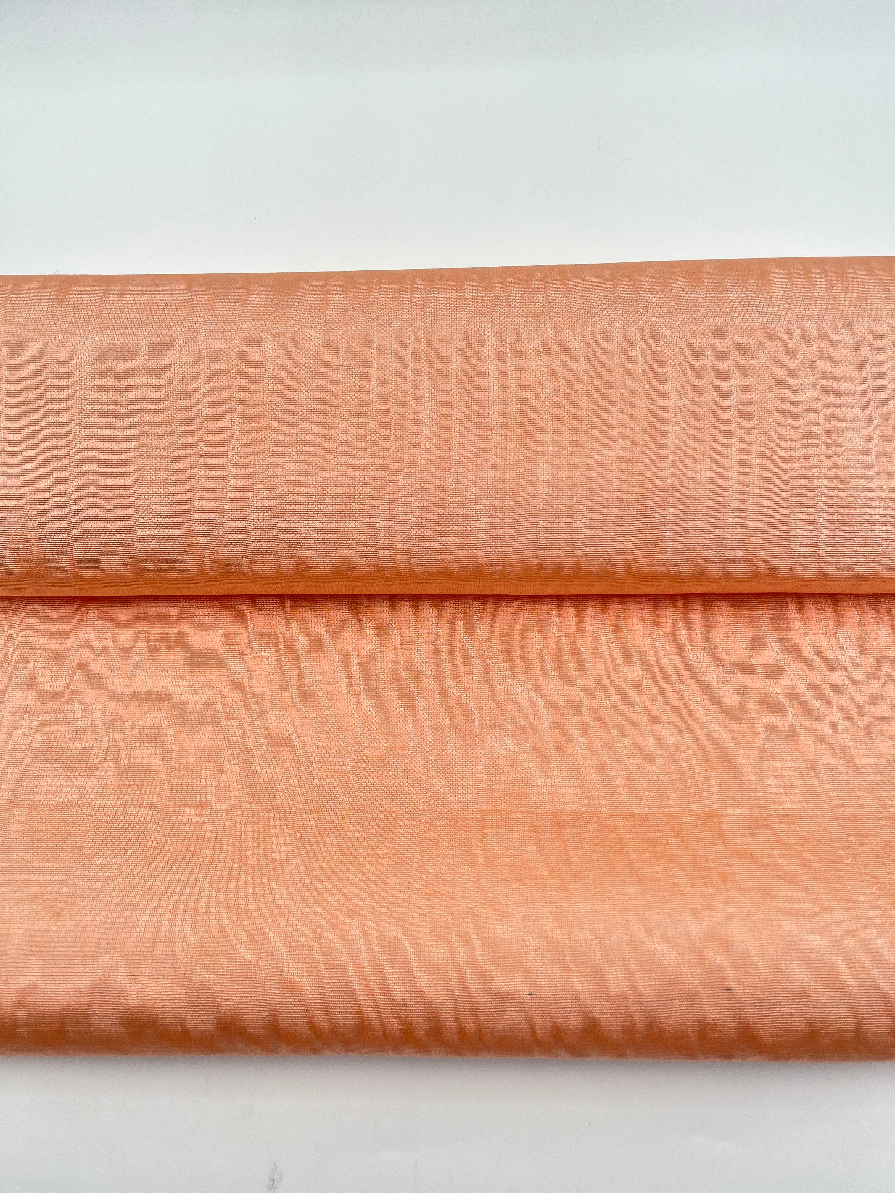 Peach Fuzz Silk Fabric, Moire Silk Fabric, Silk By The Yard. Watermark Pattern.