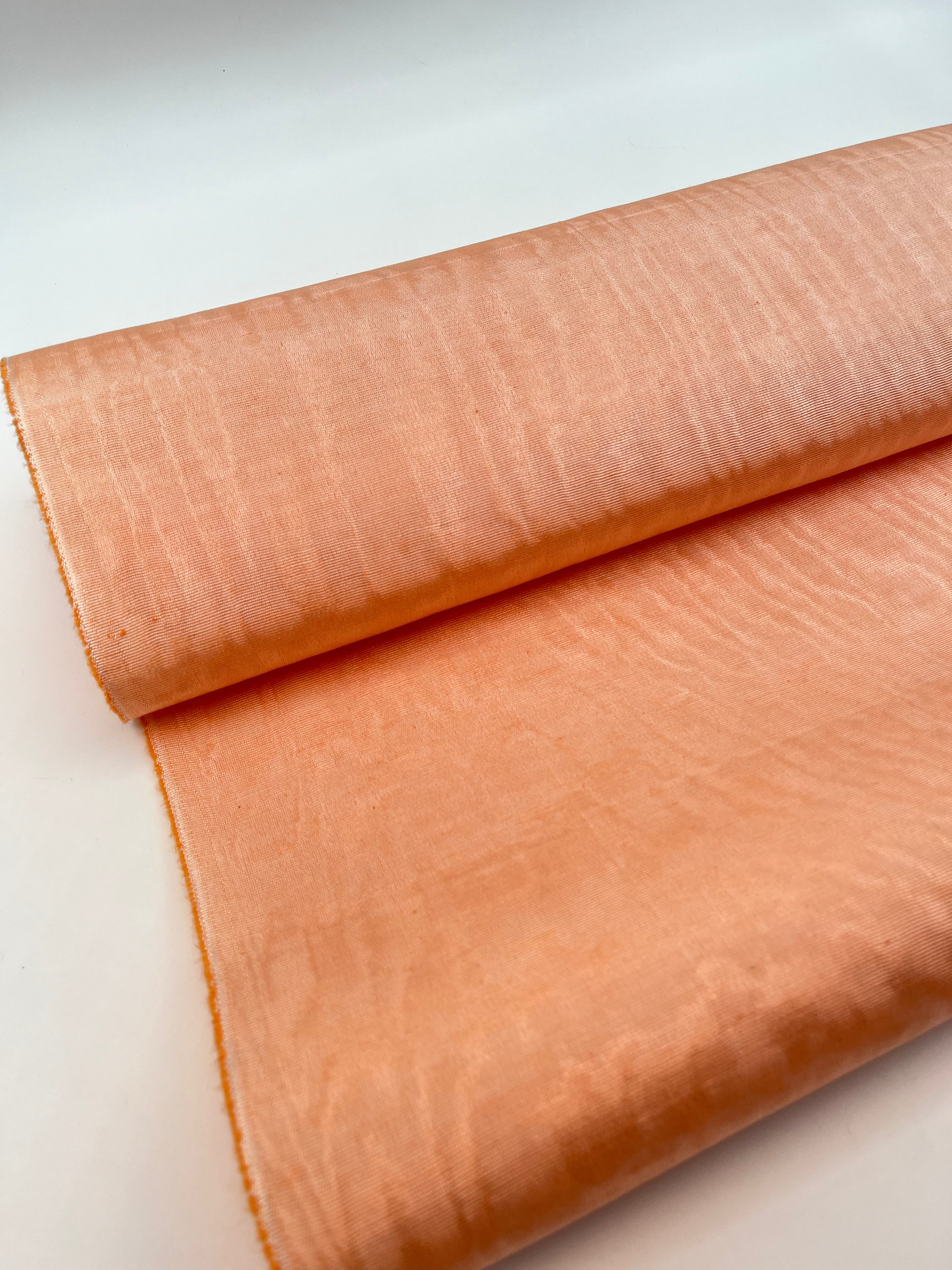 Peach Fuzz Silk Fabric, Moire Silk Fabric, Silk By The Yard. Watermark Pattern.