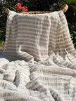 Premium Handwoven Crinkle Stripe Cotton Fabric | Resort Wear Textile