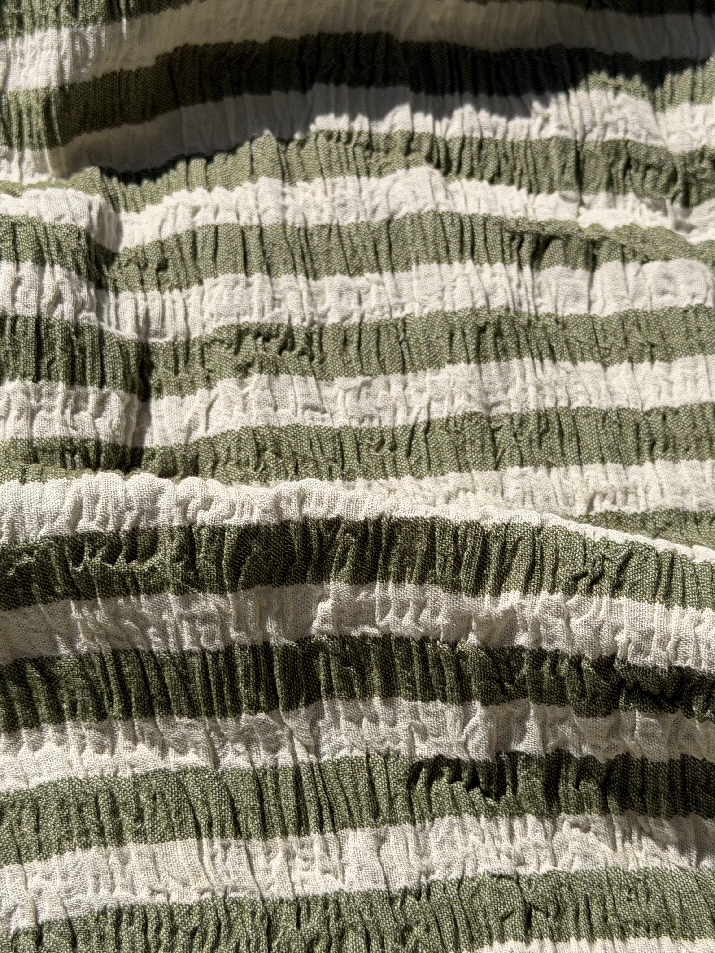 Premium Handwoven Crinkle Stripe Cotton Fabric | Resort Wear Textile