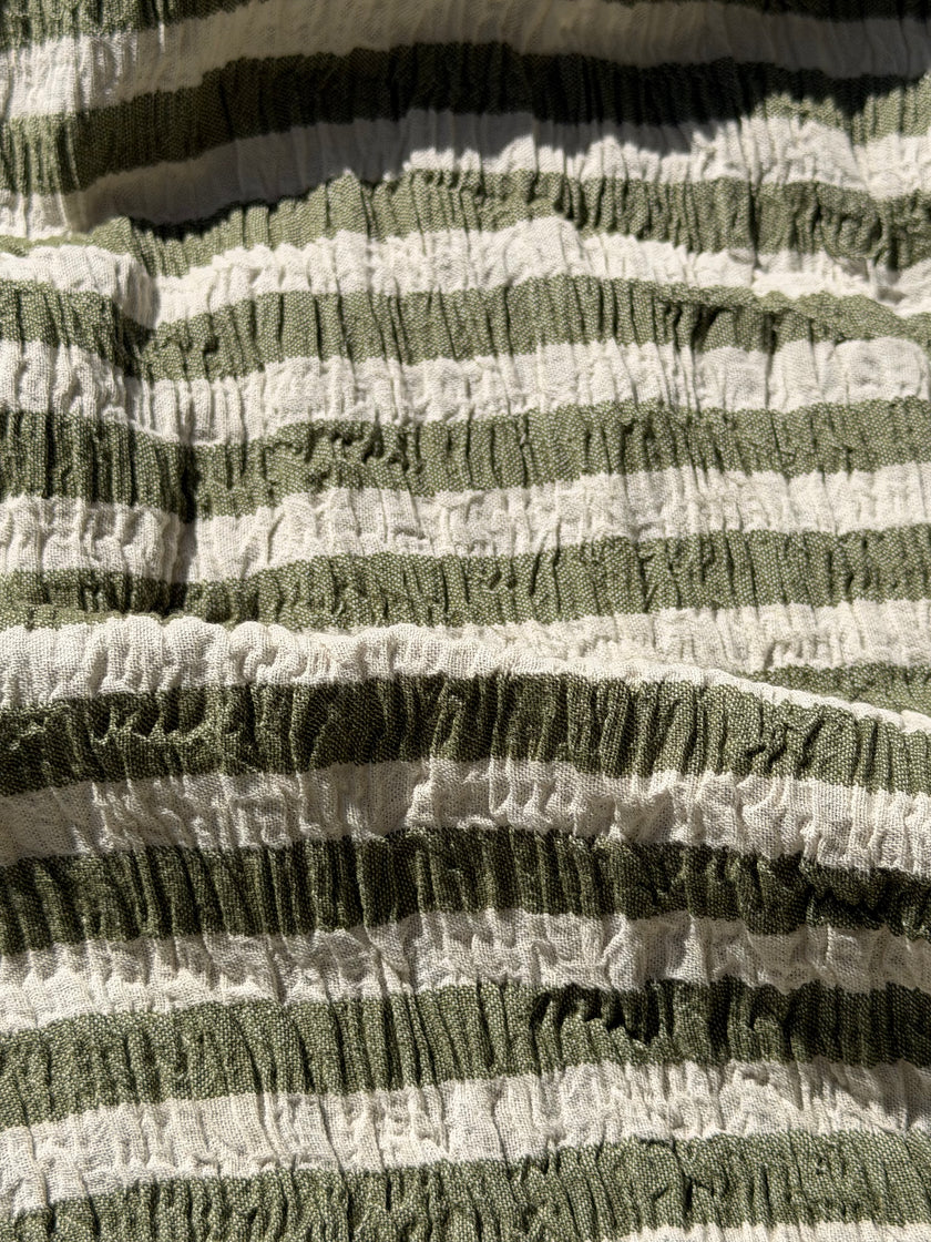 Premium Handwoven Crinkle Stripe Cotton Fabric | Resort Wear Textile
