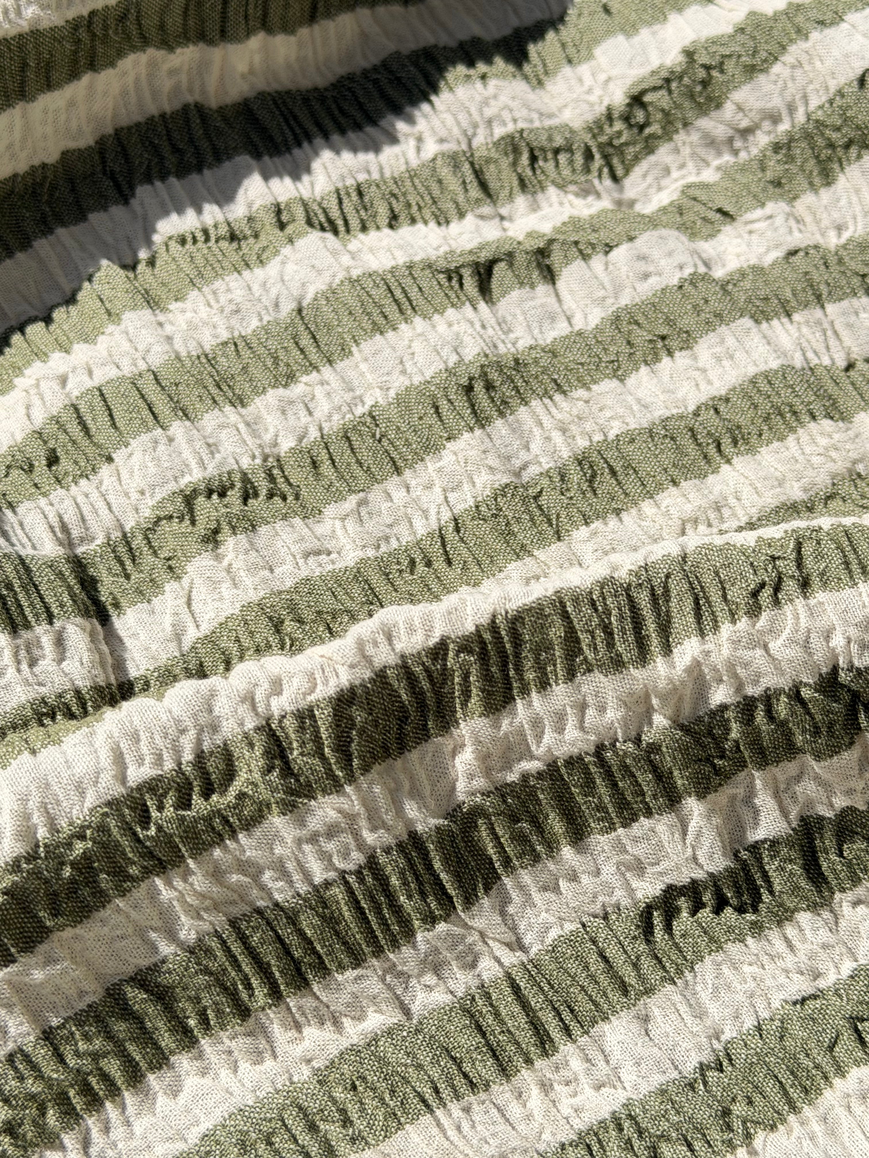Premium Handwoven Crinkle Stripe Cotton Fabric | Resort Wear Textile