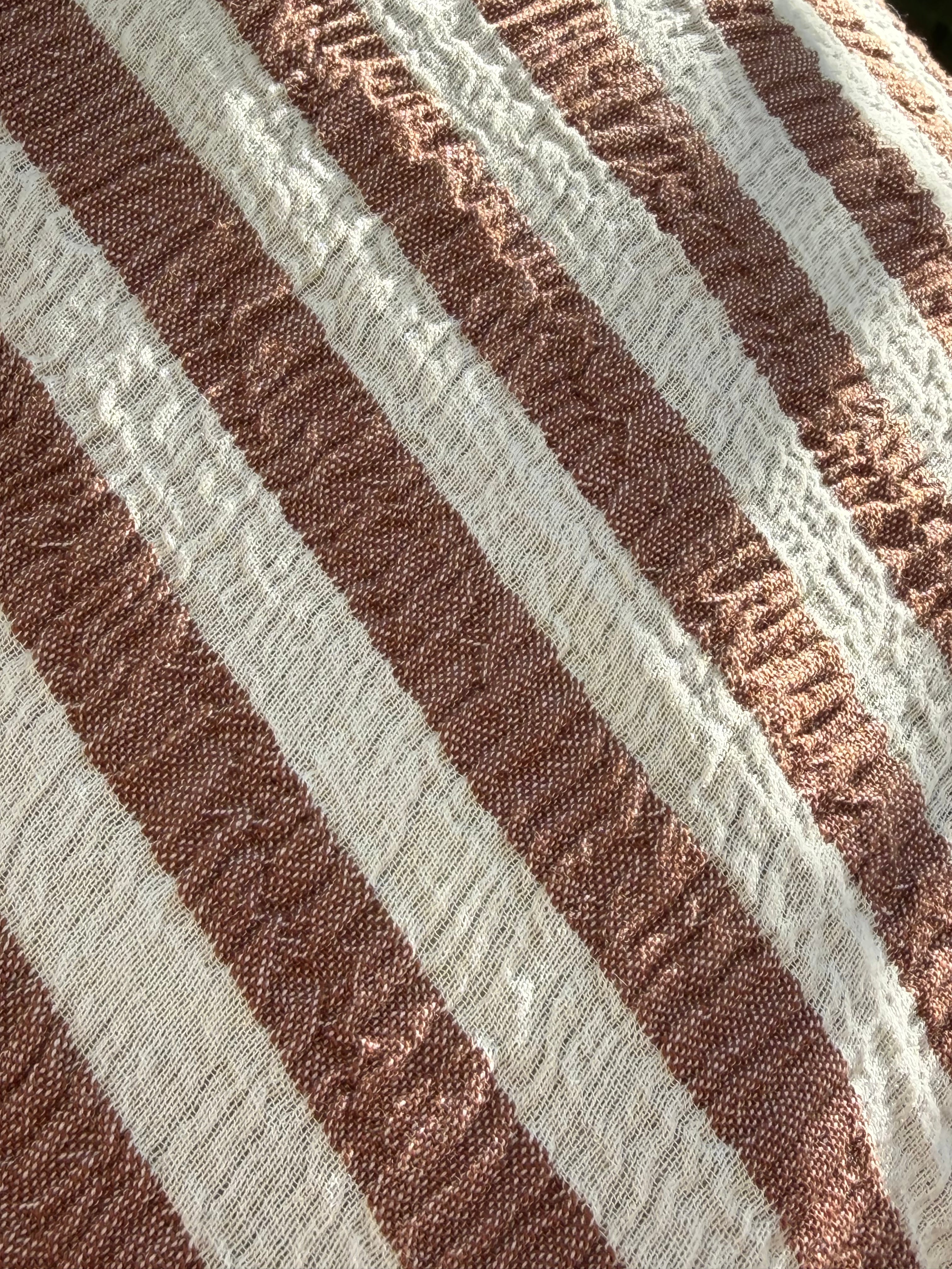 Premium Handwoven Crinkle Stripe Cotton Fabric | Resort Wear Textile