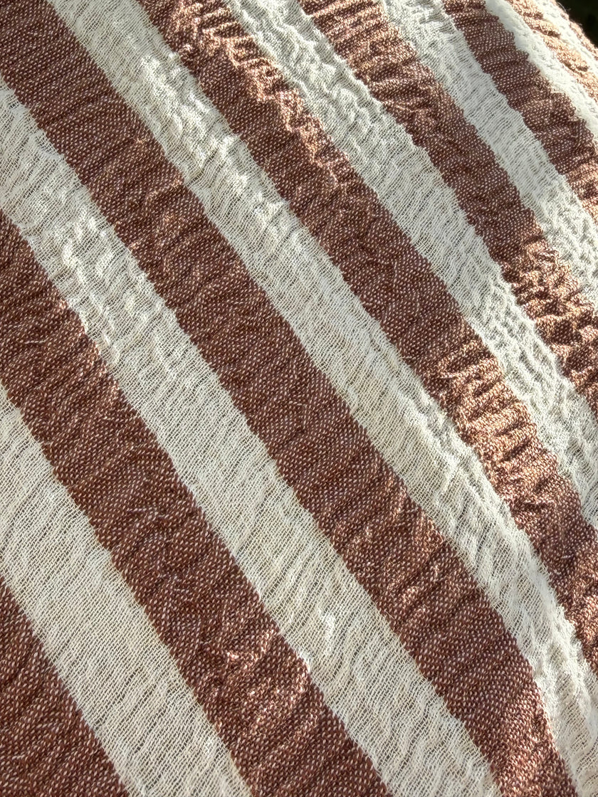 Premium Handwoven Crinkle Stripe Cotton Fabric | Resort Wear Textile