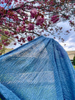 Indigo Blue Textured Sheer Linen Fabric
