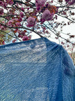 Indigo Blue Textured Sheer Linen Fabric