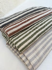 Premium Handwoven Crinkle Stripe Cotton Fabric | Resort Wear Textile