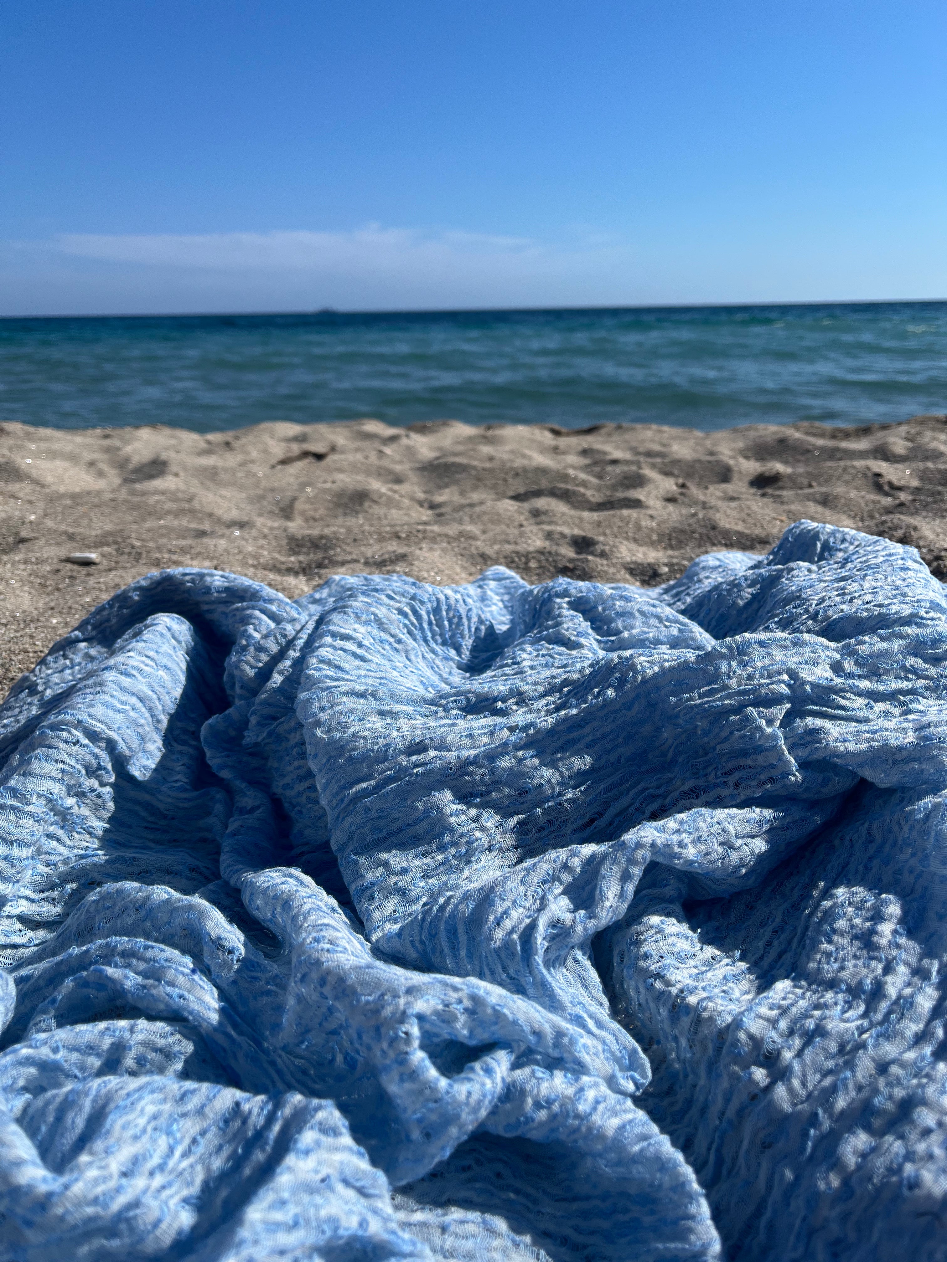 Light Blue Unique Natural Fabrics: Funky, Sheer, and Textured Cotton Linen