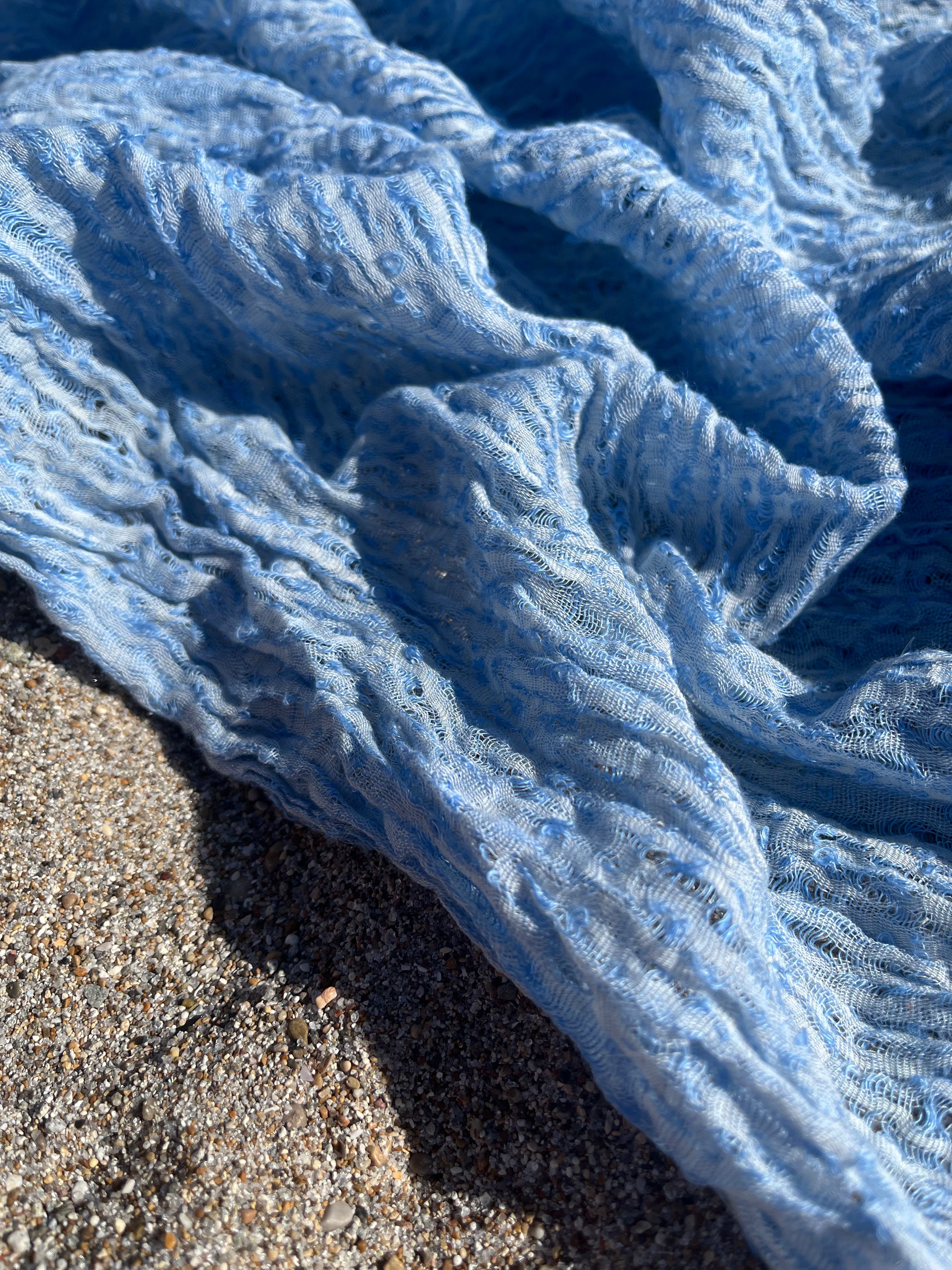 Light Blue Unique Natural Fabrics: Funky, Sheer, and Textured Cotton Linen