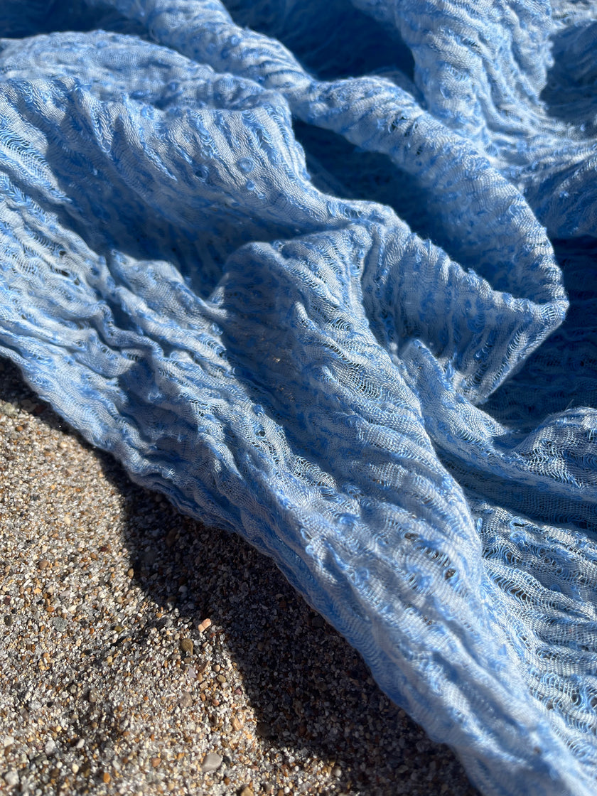 Light Blue Unique Natural Fabrics: Funky, Sheer, and Textured Cotton Linen