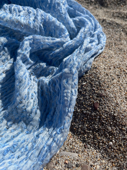 Light Blue Unique Natural Fabrics: Funky, Sheer, and Textured Cotton Linen