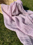 Lilac Pink Textured Linen Fabric By The Yard Natural Fabrics.