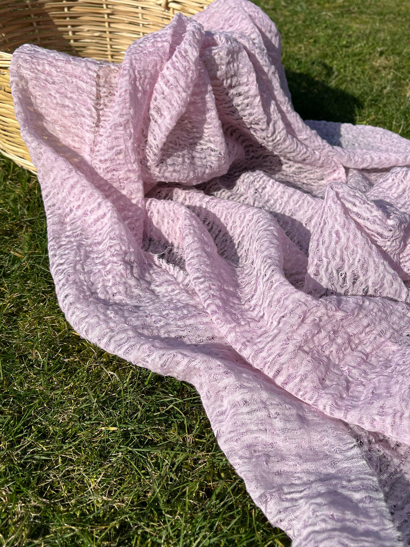 Lilac Pink Textured Linen Fabric By The Yard Natural Fabrics.