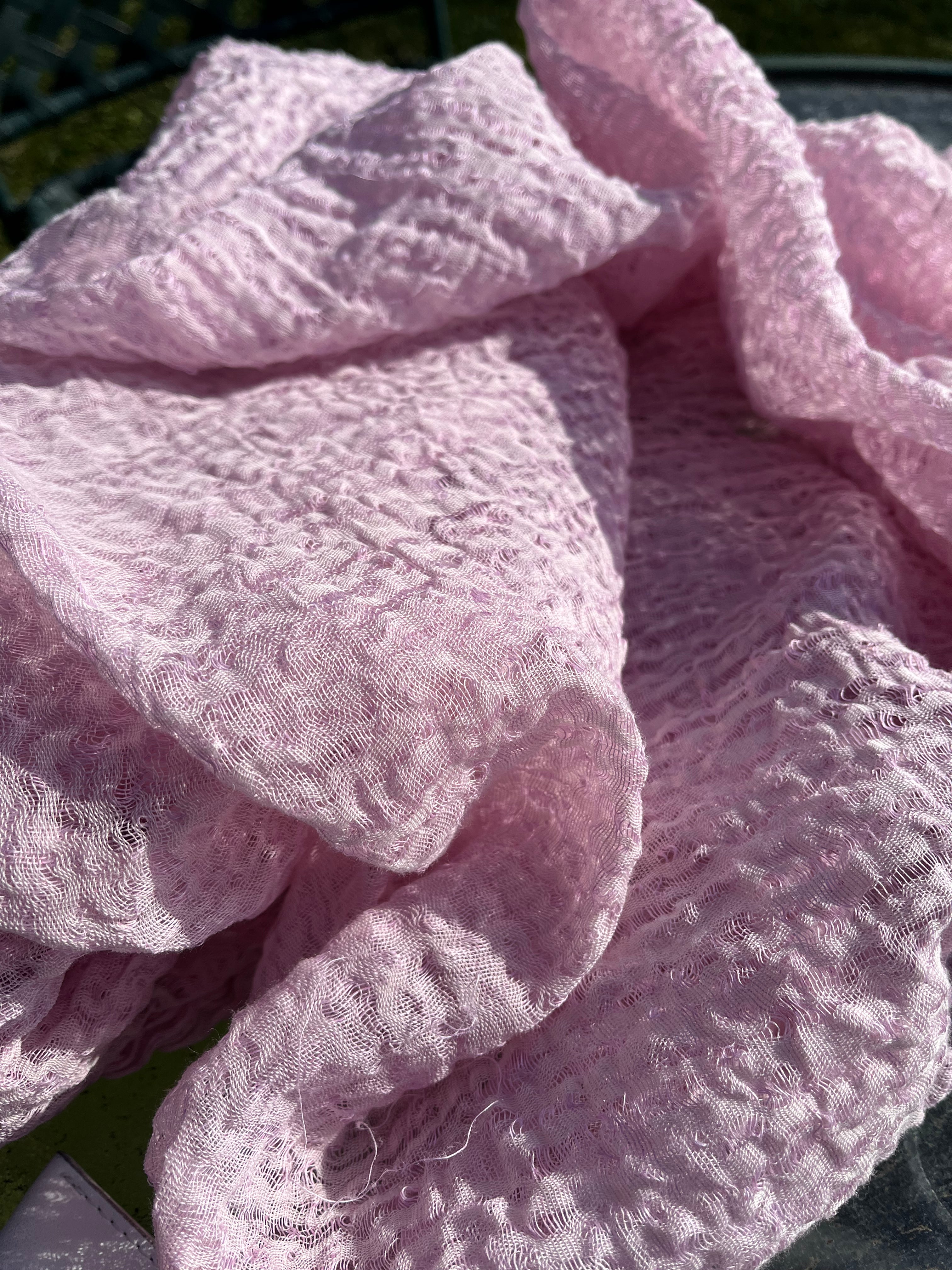 Lilac Pink Textured Linen Fabric By The Yard Natural Fabrics.