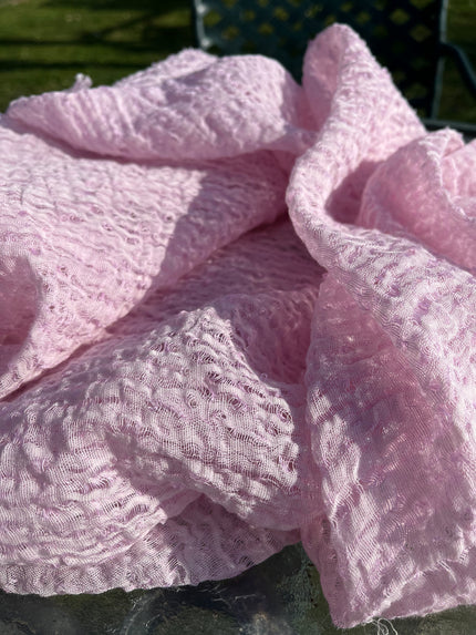 Lilac Pink Textured Linen Fabric By The Yard Natural Fabrics.