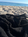 Black Textured Linen Fabric By The Yard Natural Fabrics.