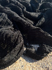 Black Textured Linen Fabric By The Yard Natural Fabrics.