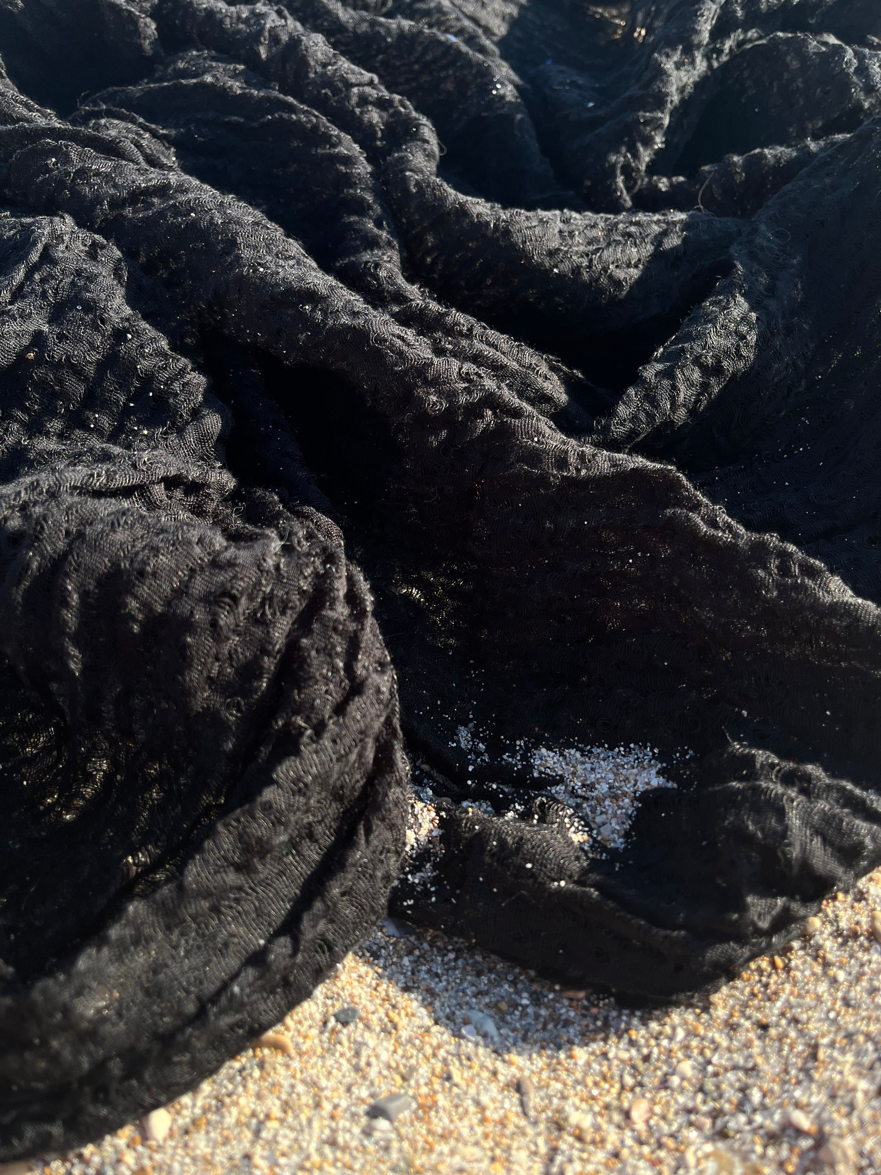 Black Textured Linen Fabric By The Yard Natural Fabrics.