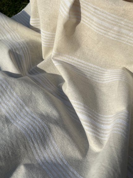 Soft Fluid Wide Striped Mid Weight Softened Cotton Fabric By The Yard