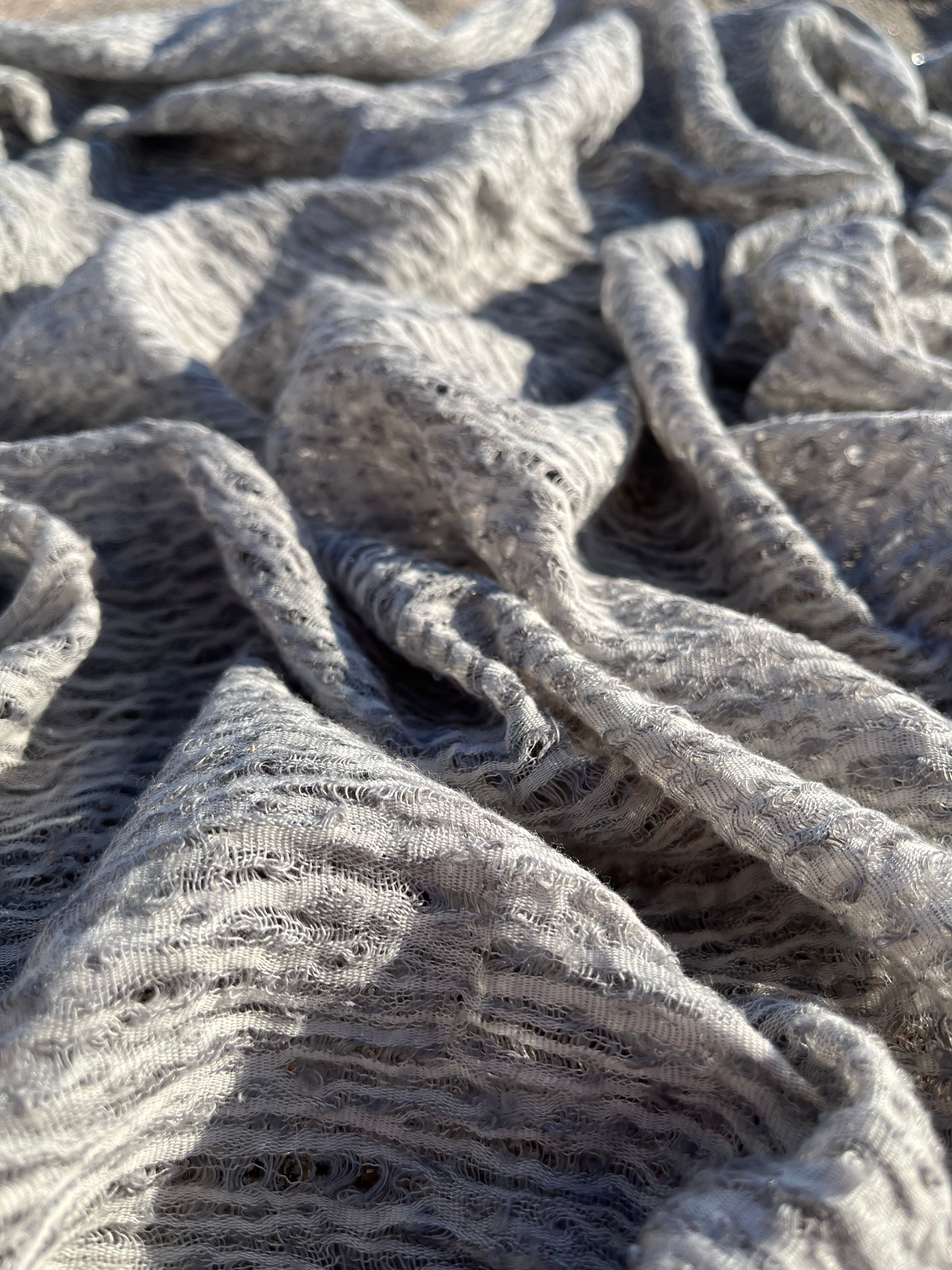 Light Gray Unique Natural Fabrics: Funky, Sheer, and Textured Cotton Linen.