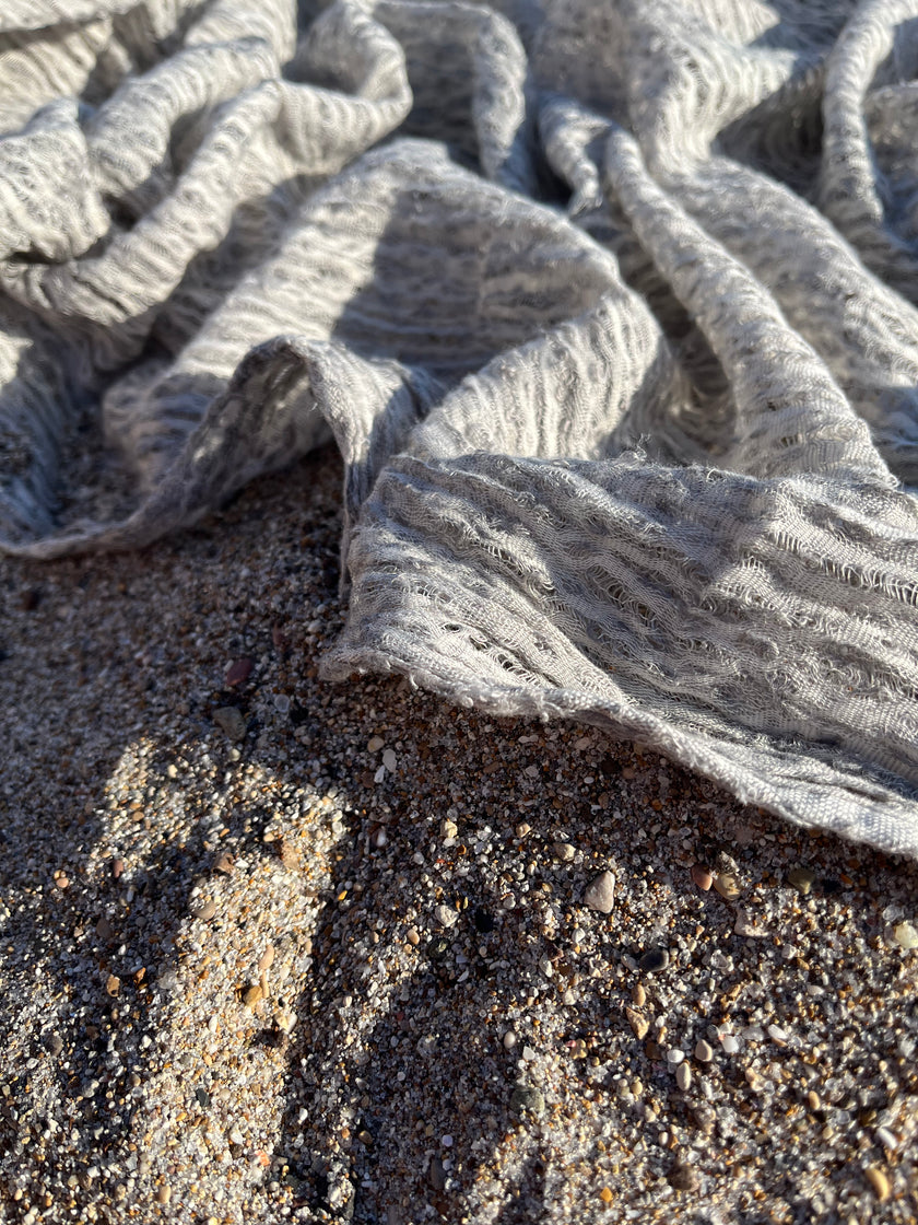 Light Gray Unique Natural Fabrics: Funky, Sheer, and Textured Cotton Linen.