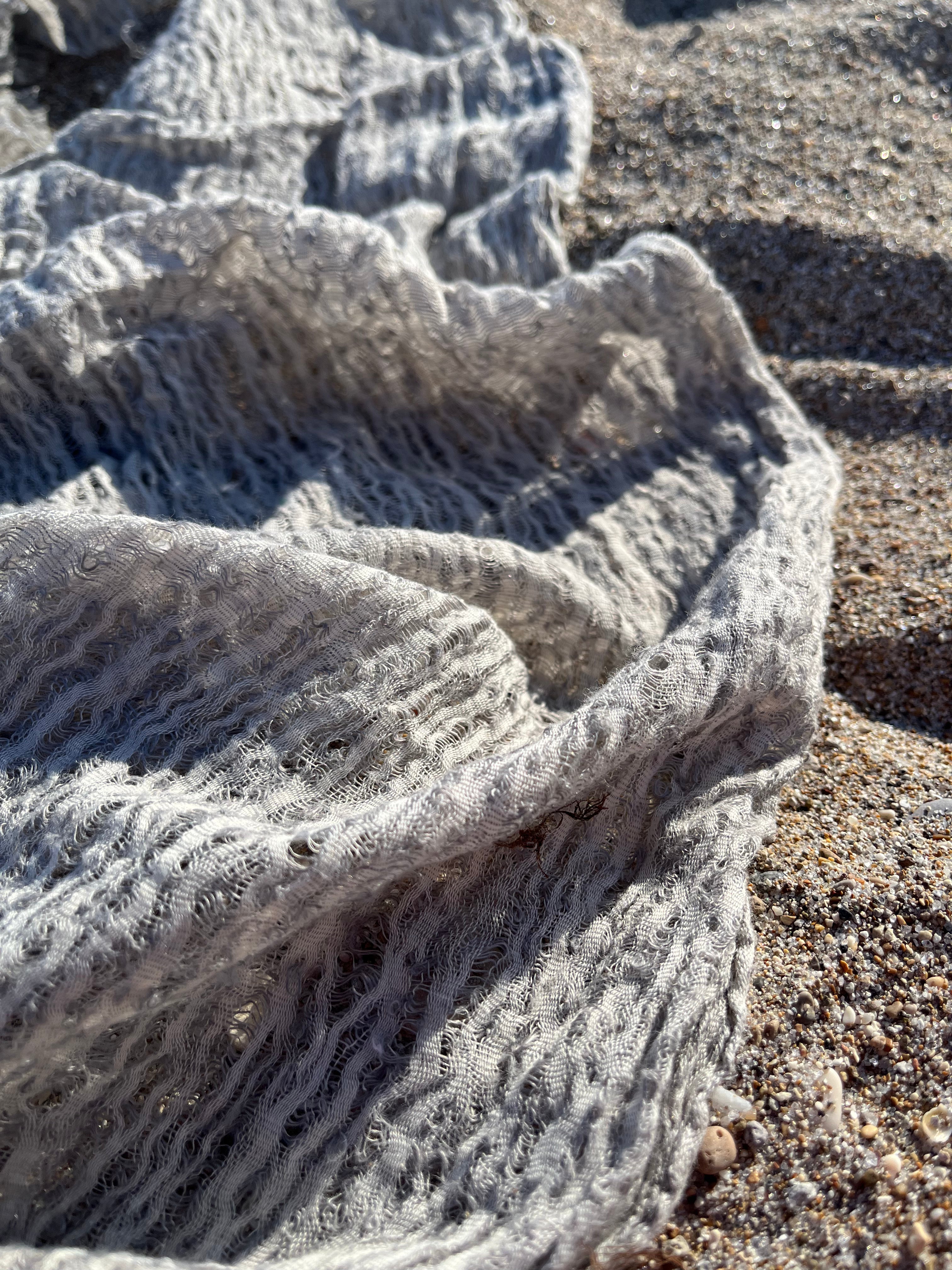 Light Gray Unique Natural Fabrics: Funky, Sheer, and Textured Cotton Linen.