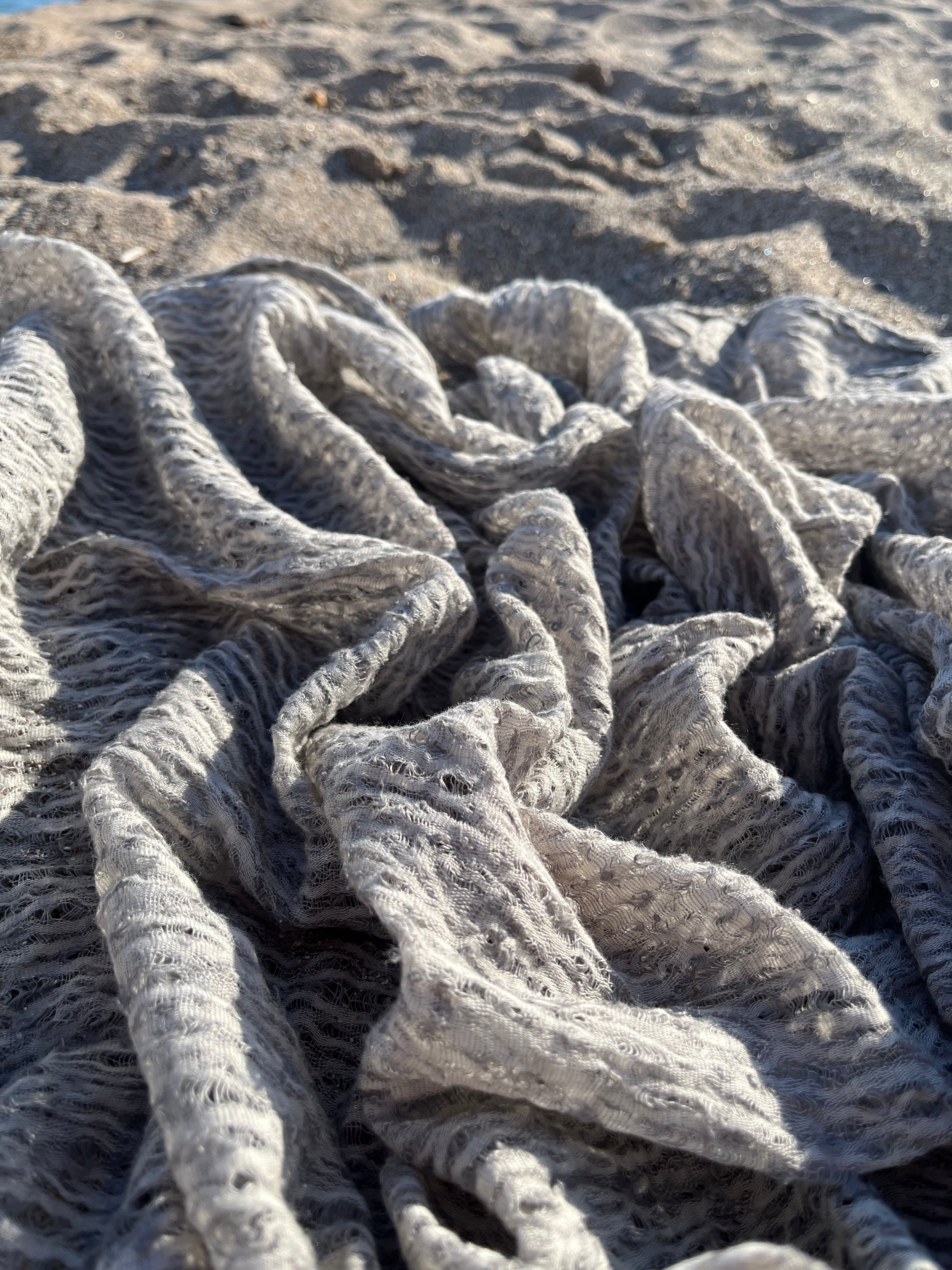 Light Gray Unique Natural Fabrics: Funky, Sheer, and Textured Cotton Linen.