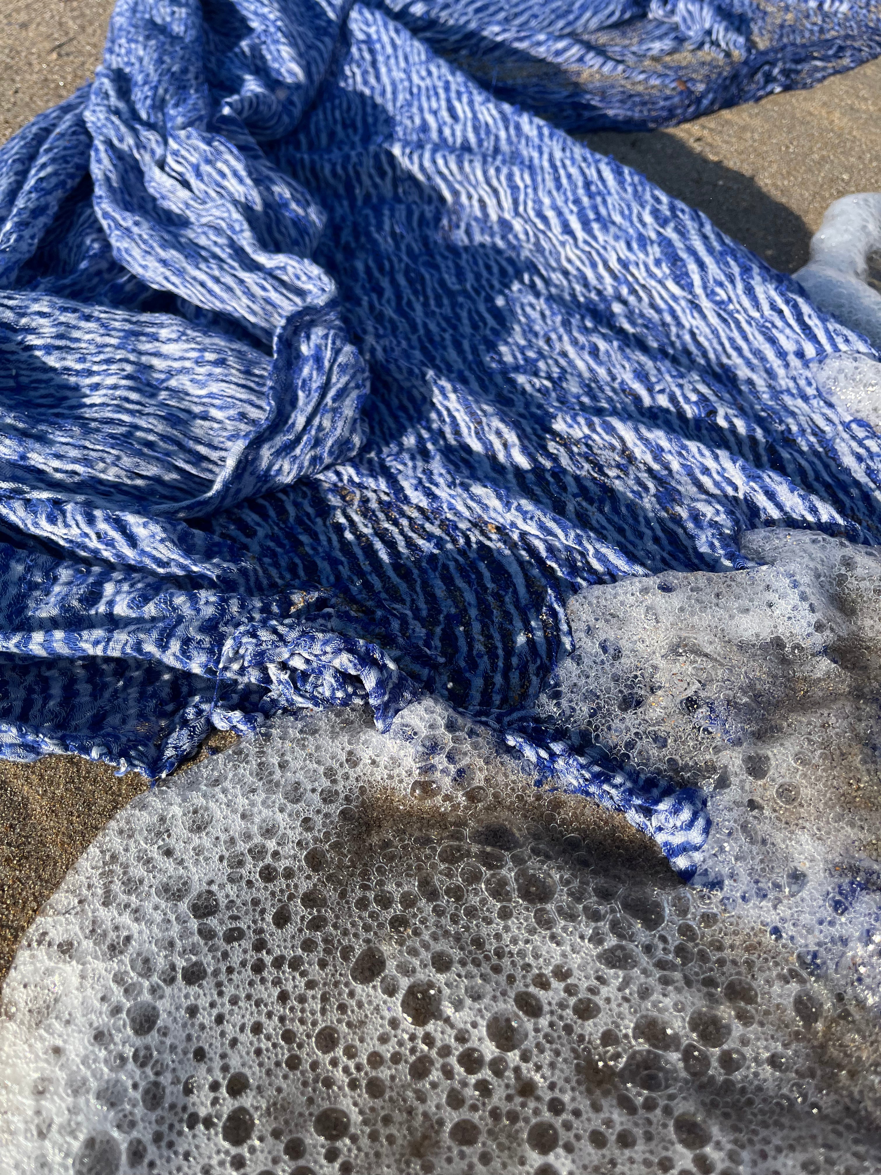Blue Unique Natural Fabrics: Funky, Sheer, and Textured Cotton Linen.
