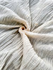 Tissu en coton biologique à mailles creuses, tissu en coton transparent froissé à motif à chevrons Beige et blanc