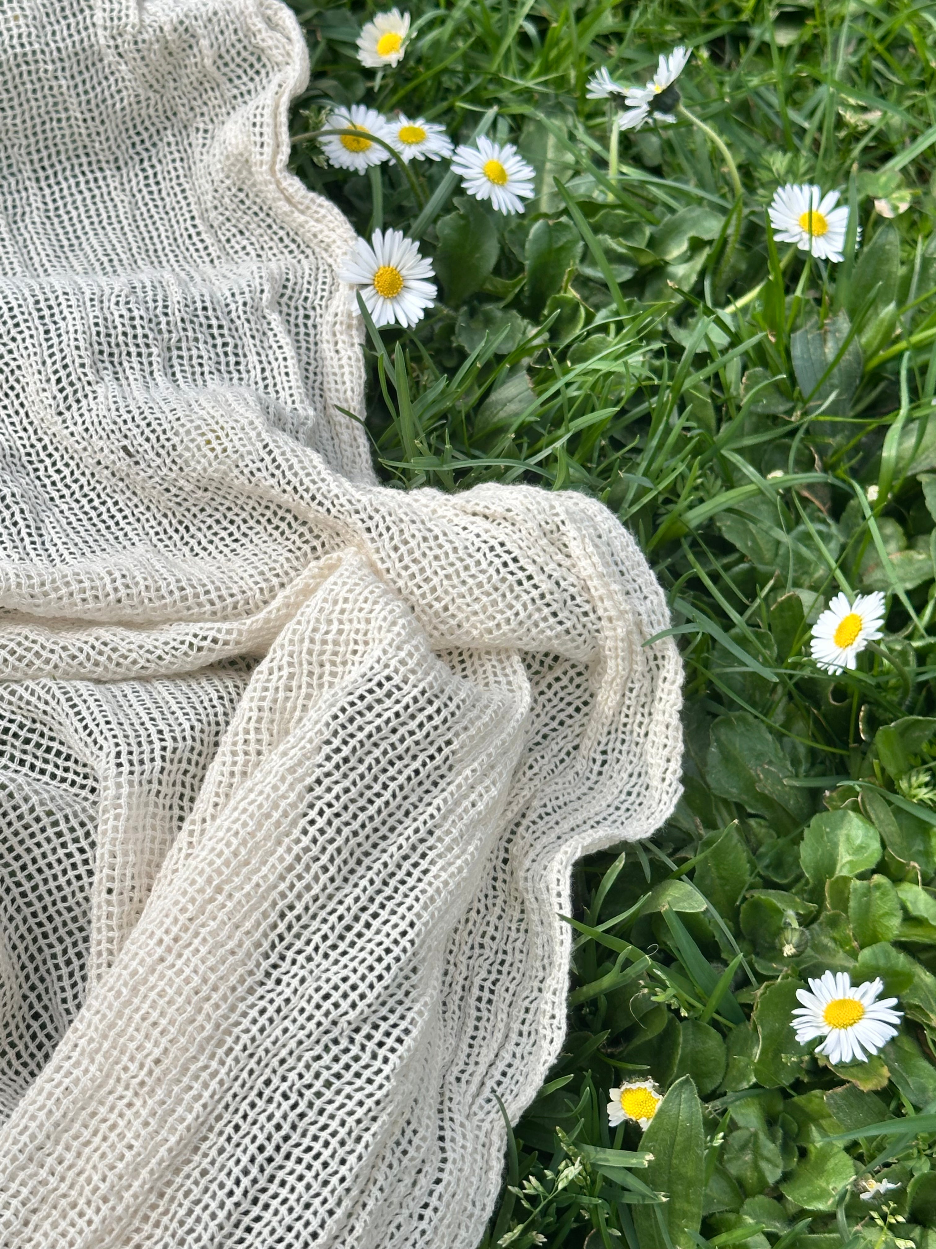 Knitted Mesh Cotton Softened Organic Fabric.