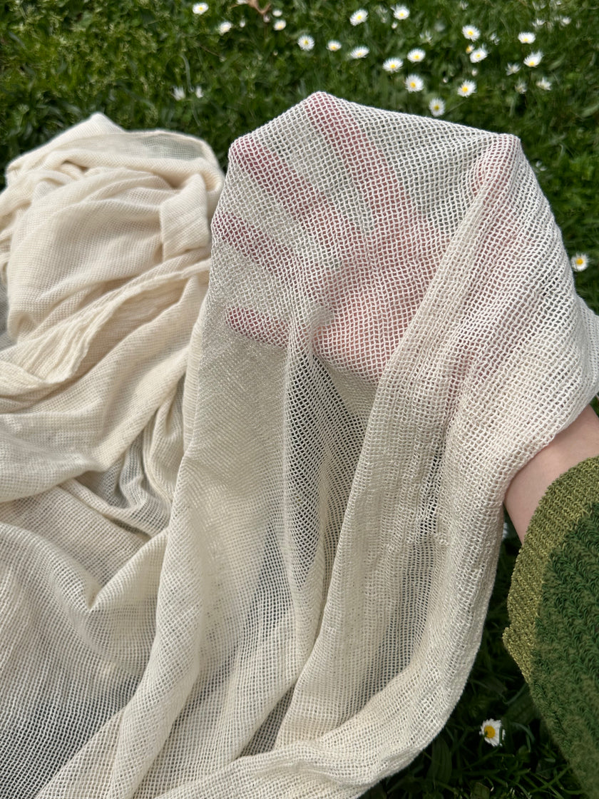 Knitted Mesh Cotton Softened Organic Fabric.