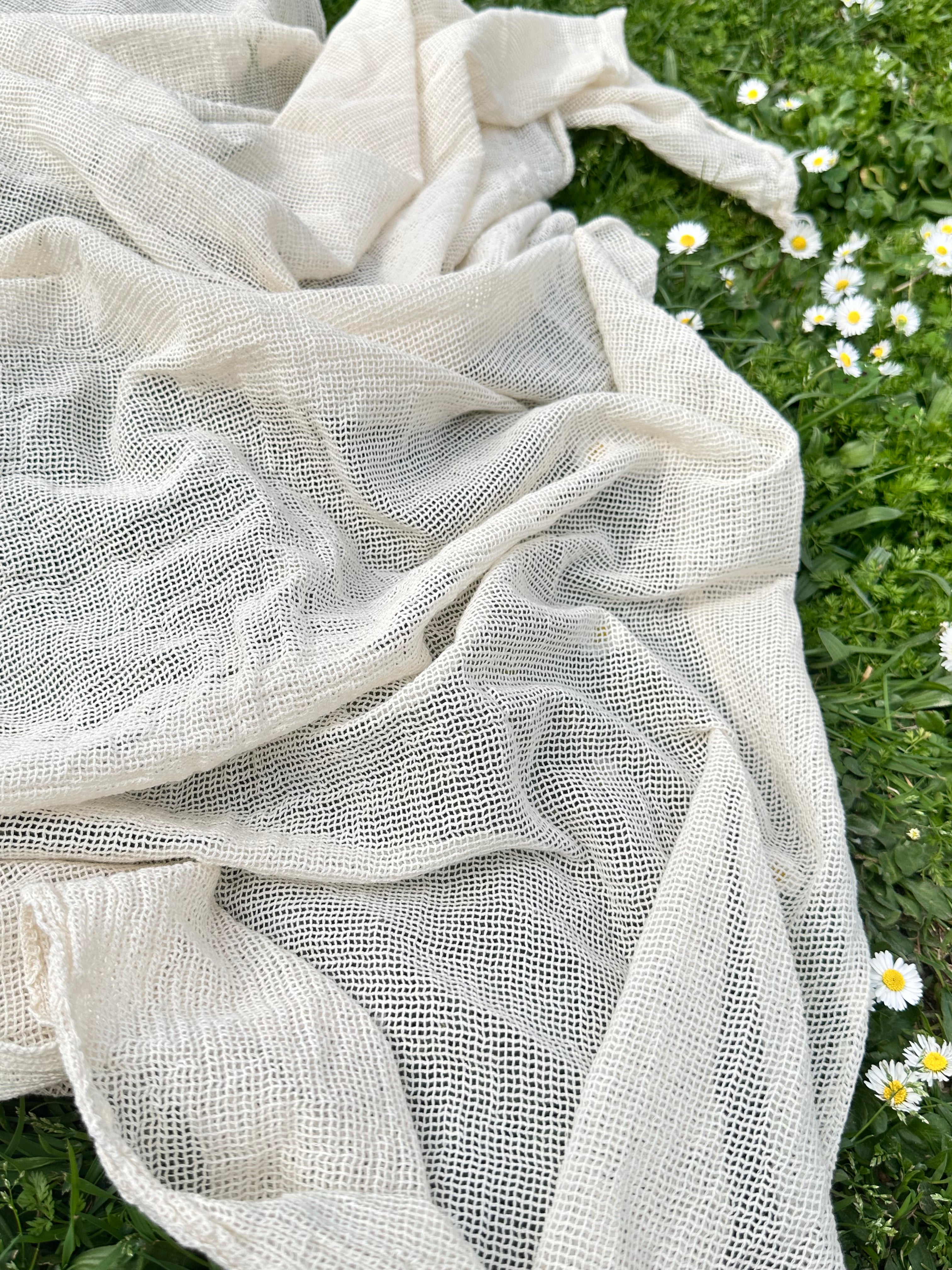 Knitted Mesh Cotton Softened Organic Fabric.