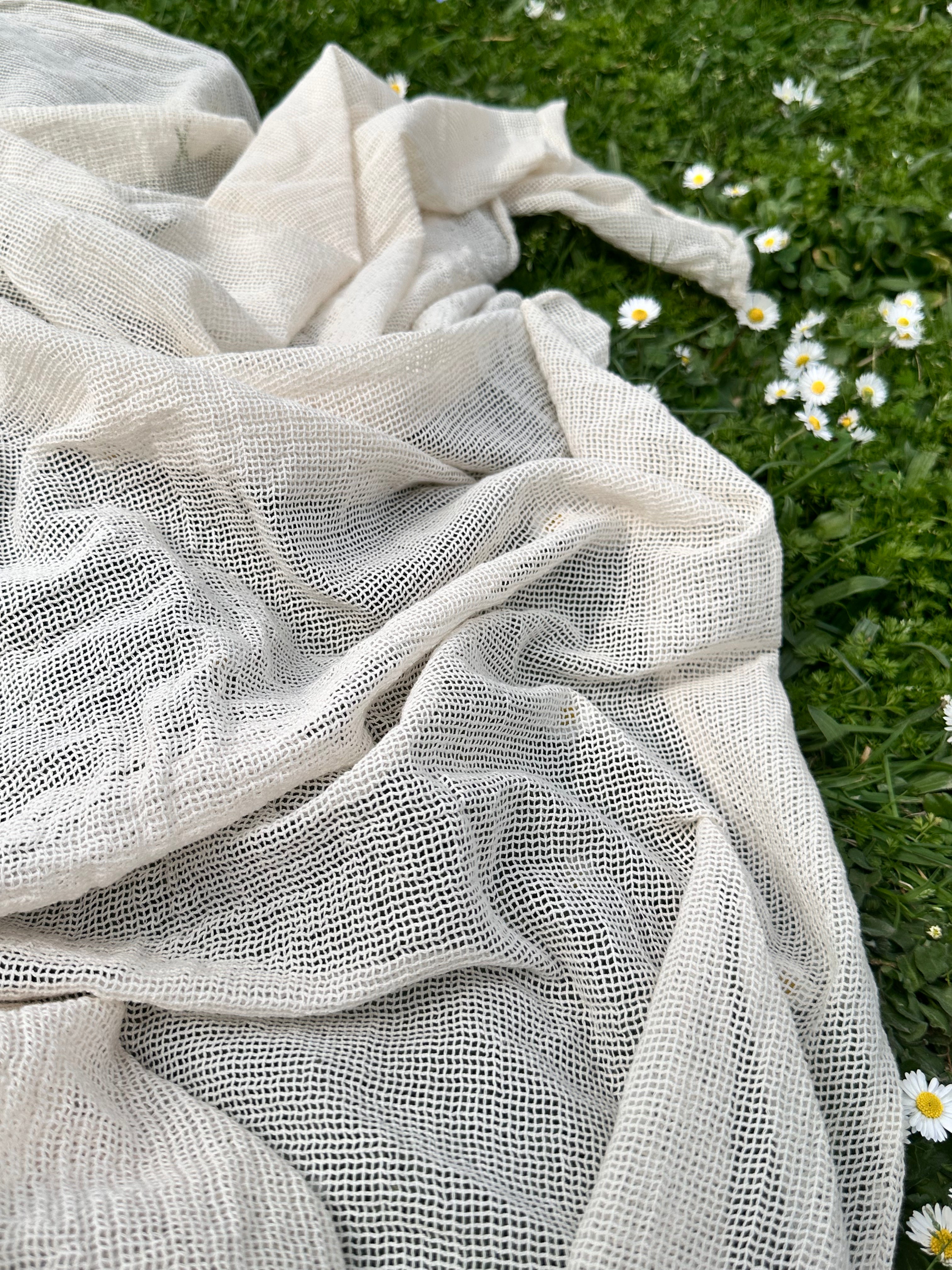 Knitted Mesh Cotton Softened Organic Fabric.