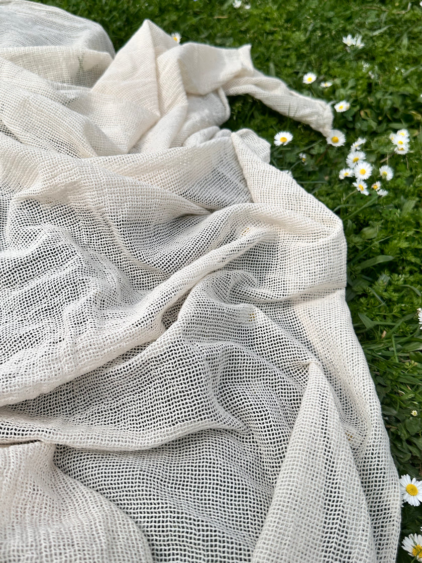 Knitted Mesh Cotton Softened Organic Fabric.