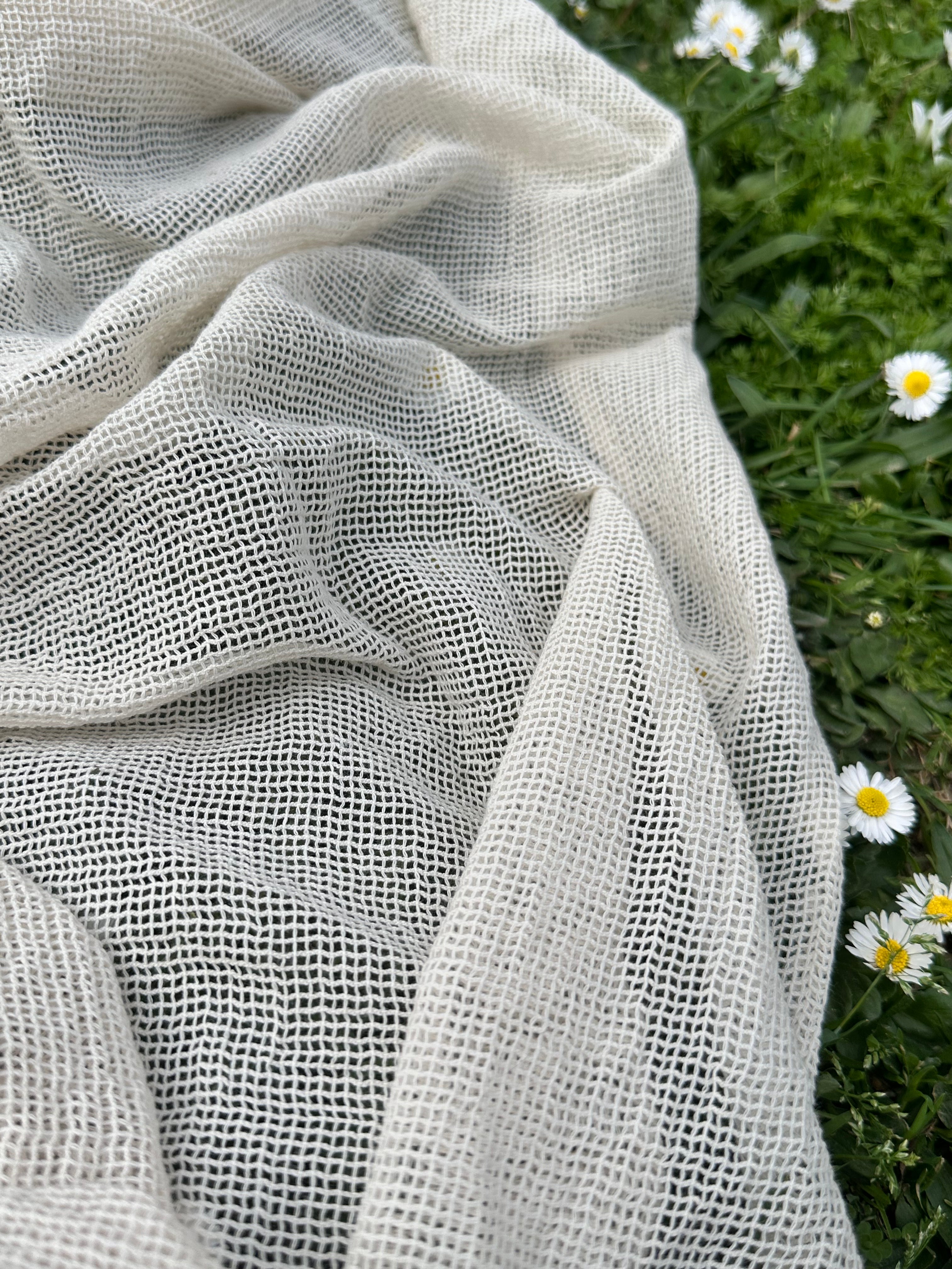 Knitted Mesh Cotton Softened Organic Fabric.