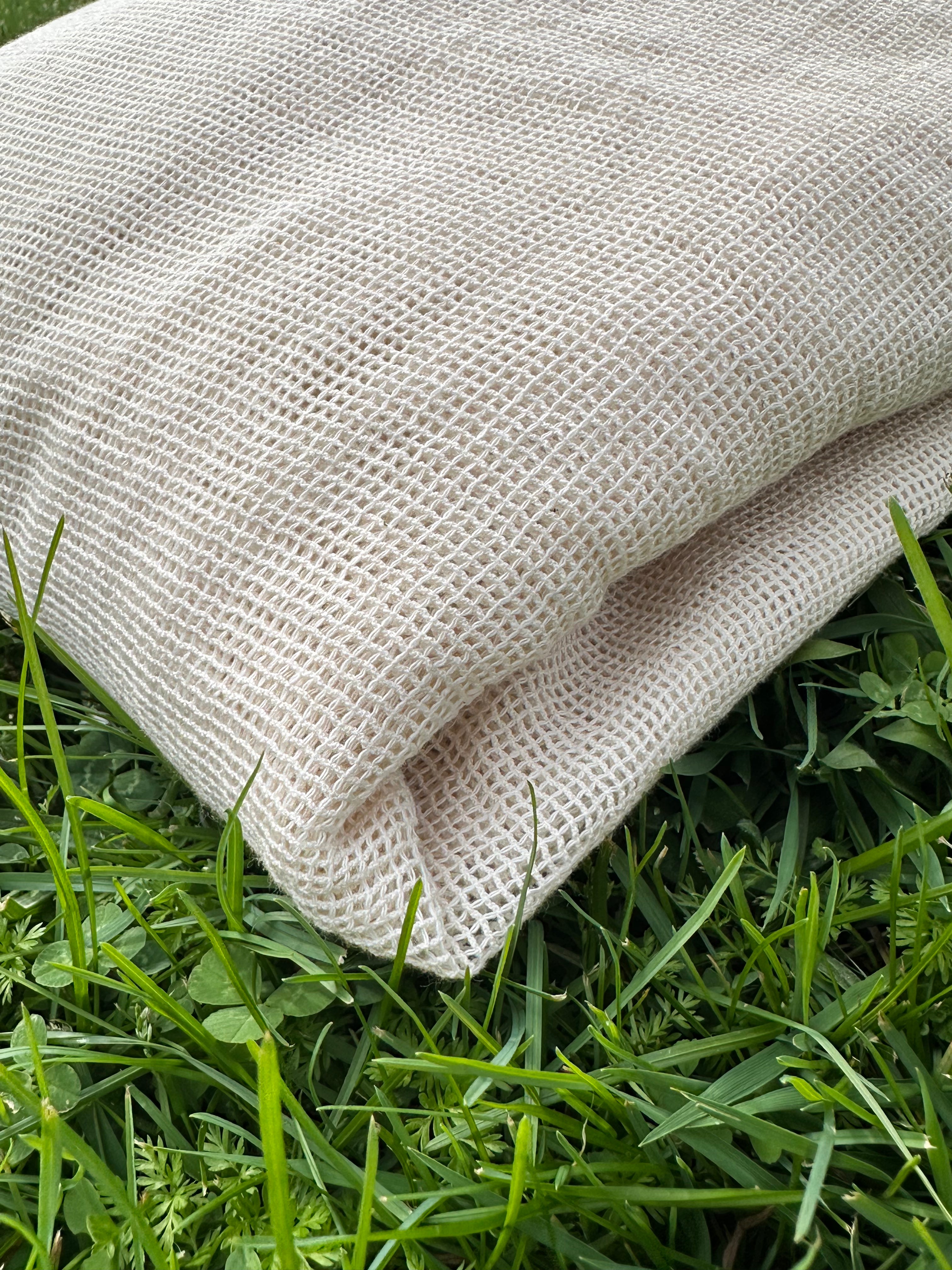 Knitted Mesh Cotton Softened Organic Fabric.