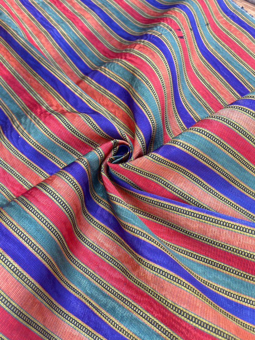 Striped Pattern Moiré Fabric By The Yard – Luxurious Silk  For Interior Design & Special Sewing Projects. / 24 inches - 60 cm Width