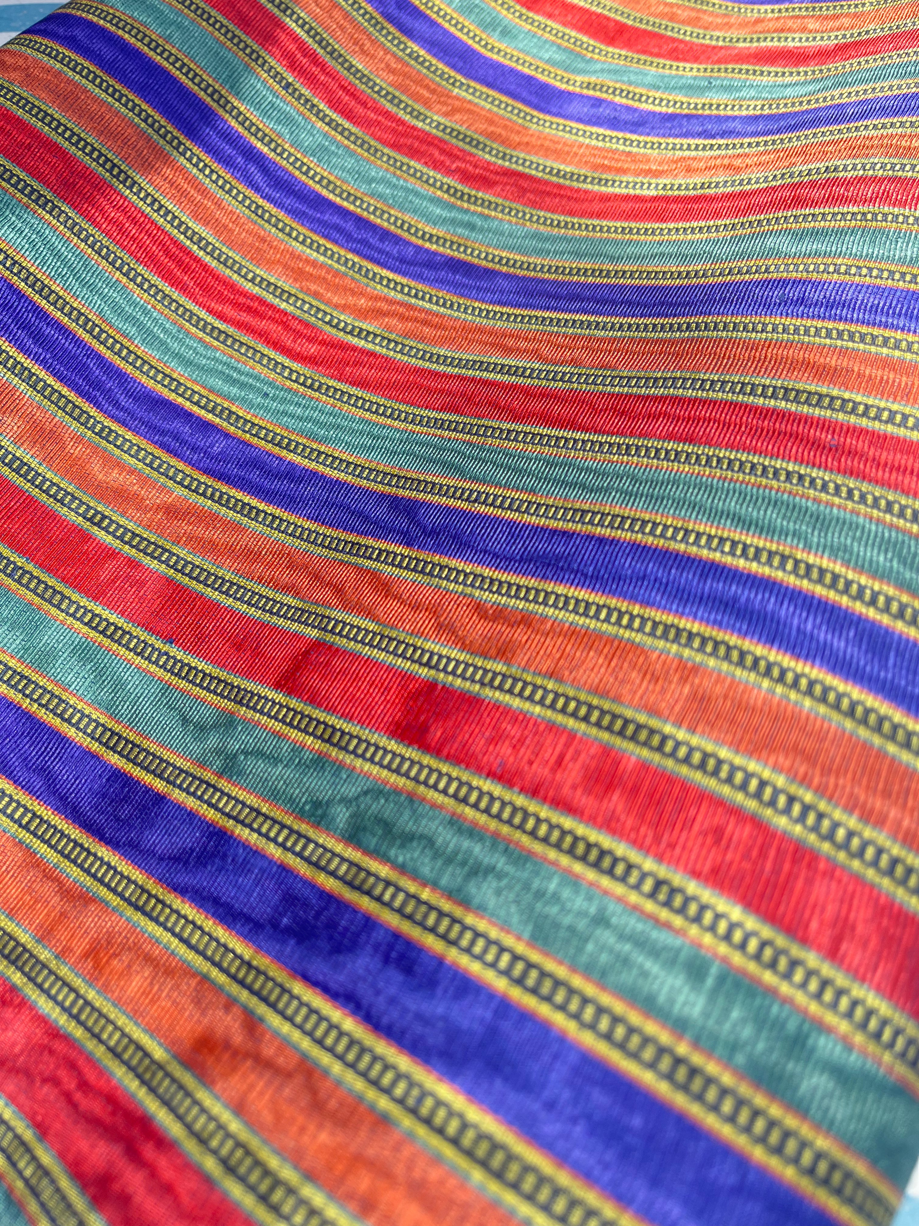 Striped Pattern Moiré Fabric By The Yard – Luxurious Silk  For Interior Design & Special Sewing Projects. / 24 inches - 60 cm Width