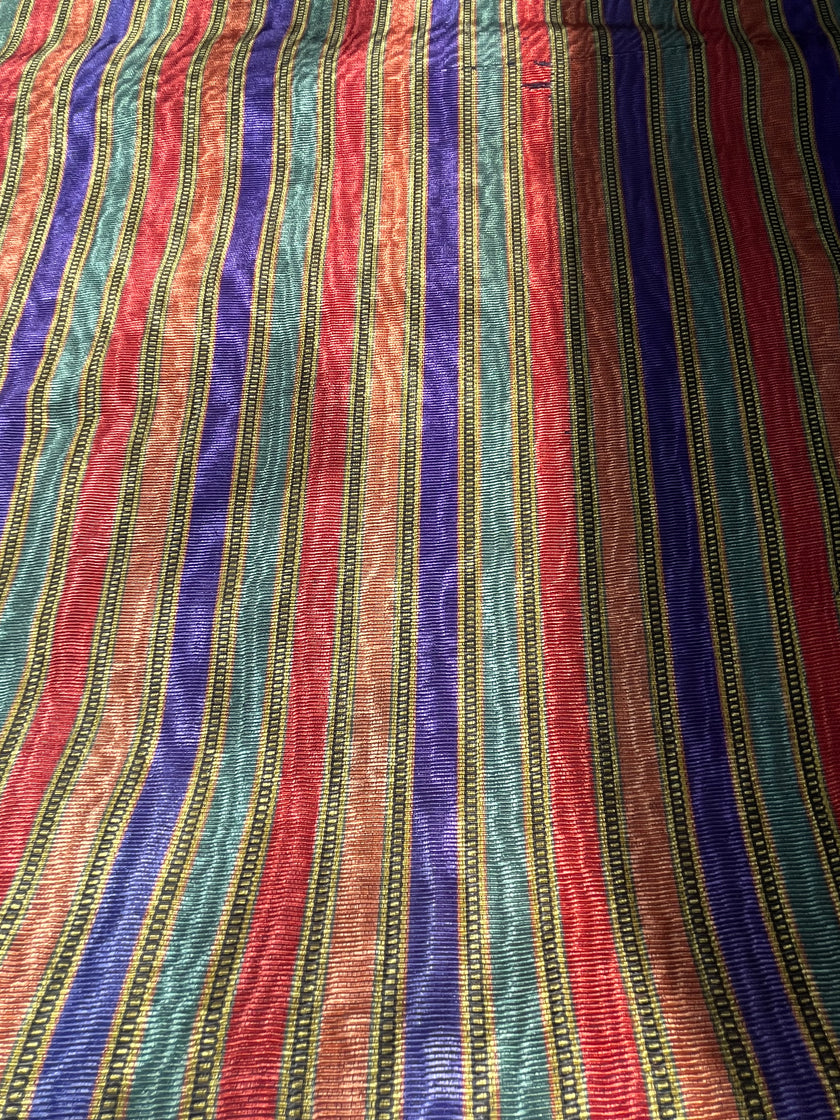Striped Pattern Moiré Fabric By The Yard – Luxurious Silk  For Interior Design & Special Sewing Projects. / 24 inches - 60 cm Width