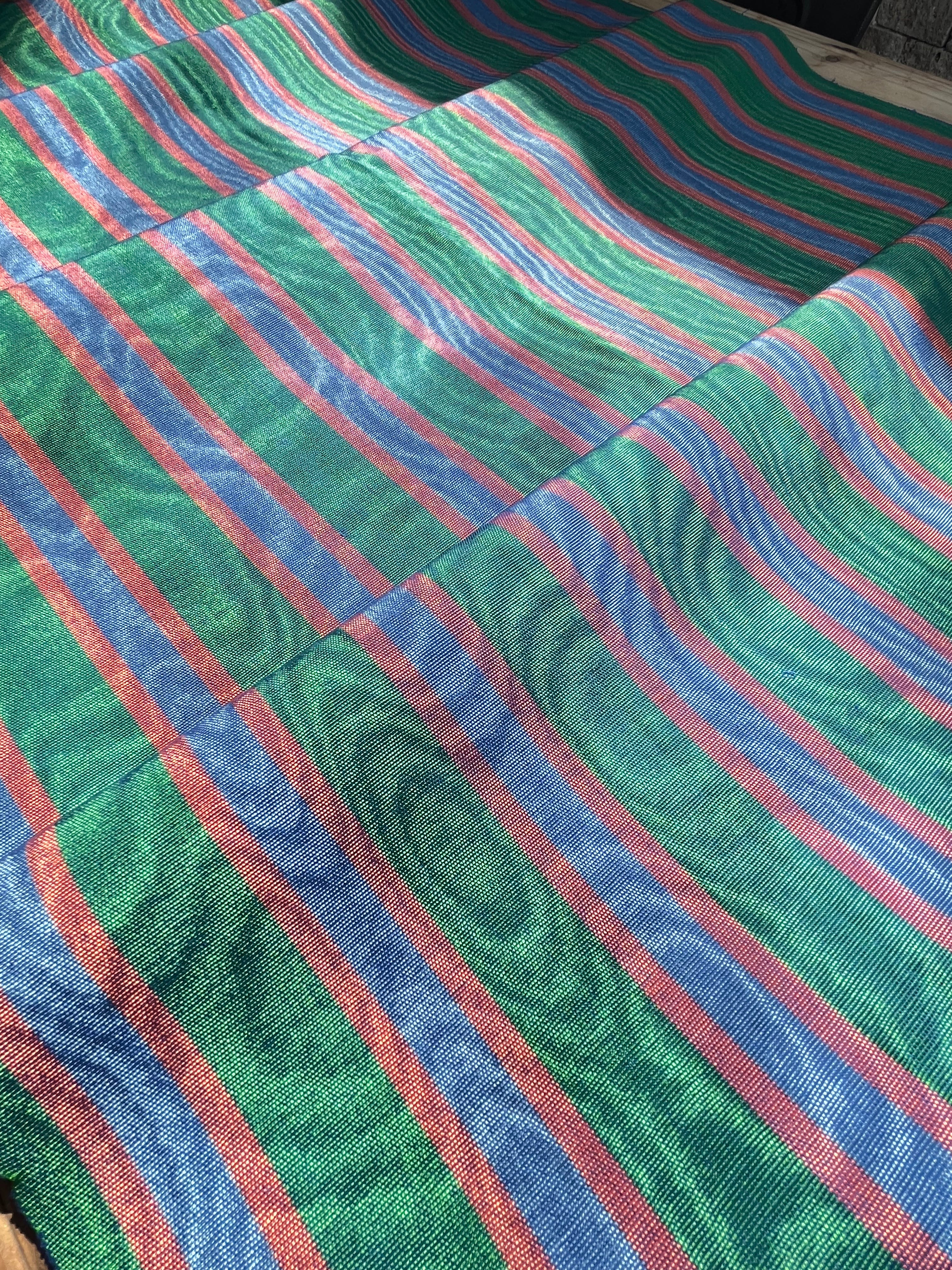 Multi Color Striped Pattern Moiré Fabric By The Yard – Luxurious Silk  For Interior Design & Special Sewing Projects. / 22 inches - 50 cm Width