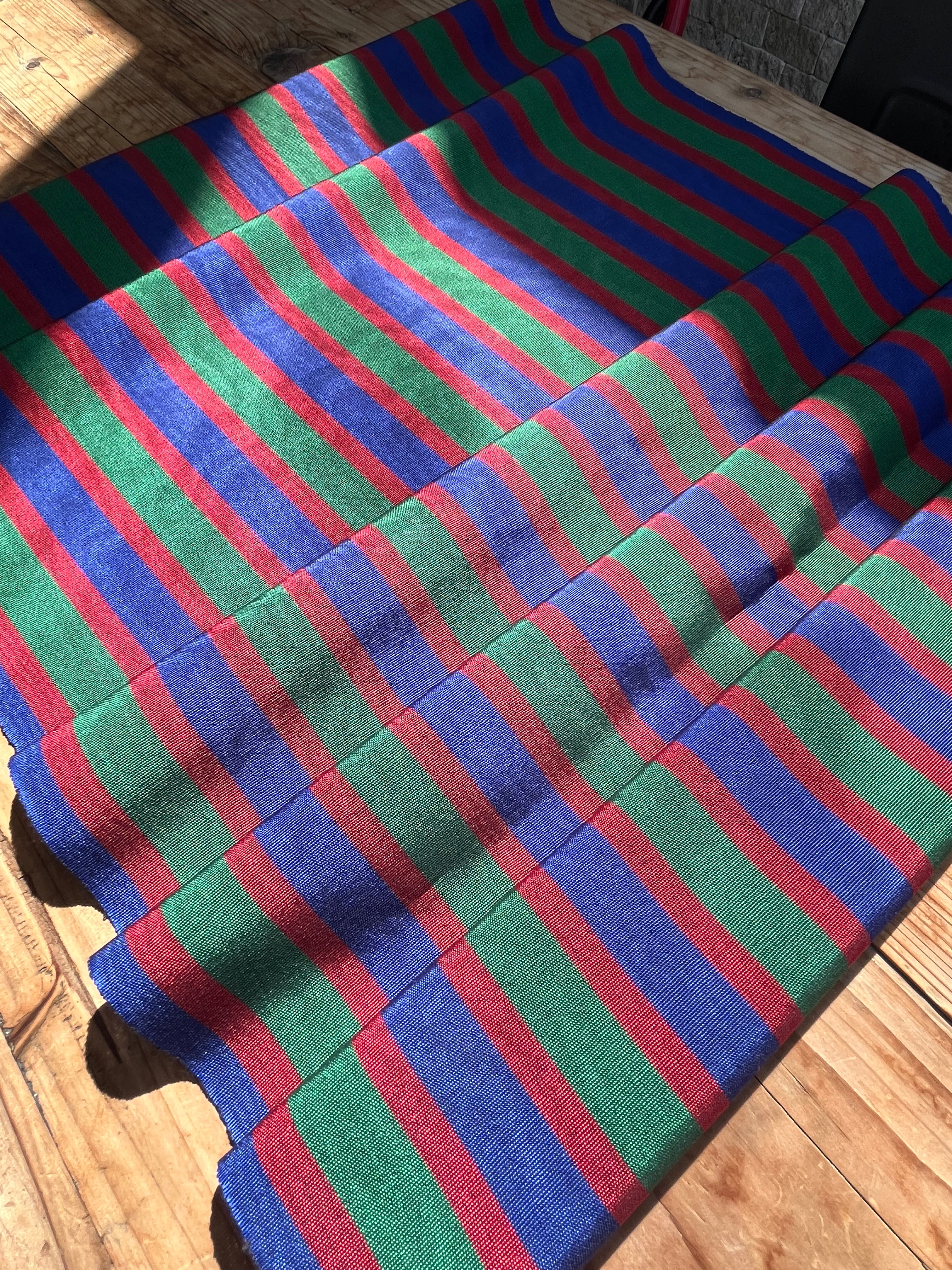 Multi Color Striped Pattern Moiré Fabric By The Yard – Luxurious Silk  For Interior Design & Special Sewing Projects. / 22 inches - 50 cm Width.