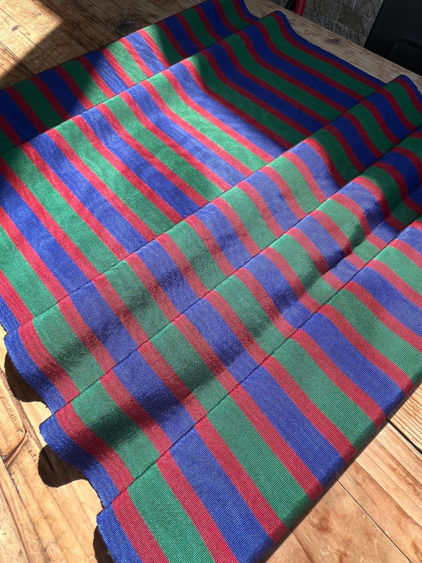Multi Color Striped Pattern Moiré Fabric By The Yard – Luxurious Silk  For Interior Design & Special Sewing Projects. / 22 inches - 50 cm Width.