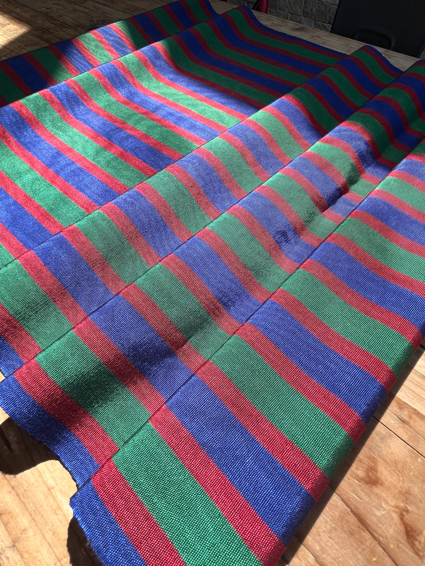 Multi Color Striped Pattern Moiré Fabric By The Yard – Luxurious Silk  For Interior Design & Special Sewing Projects. / 22 inches - 50 cm Width.