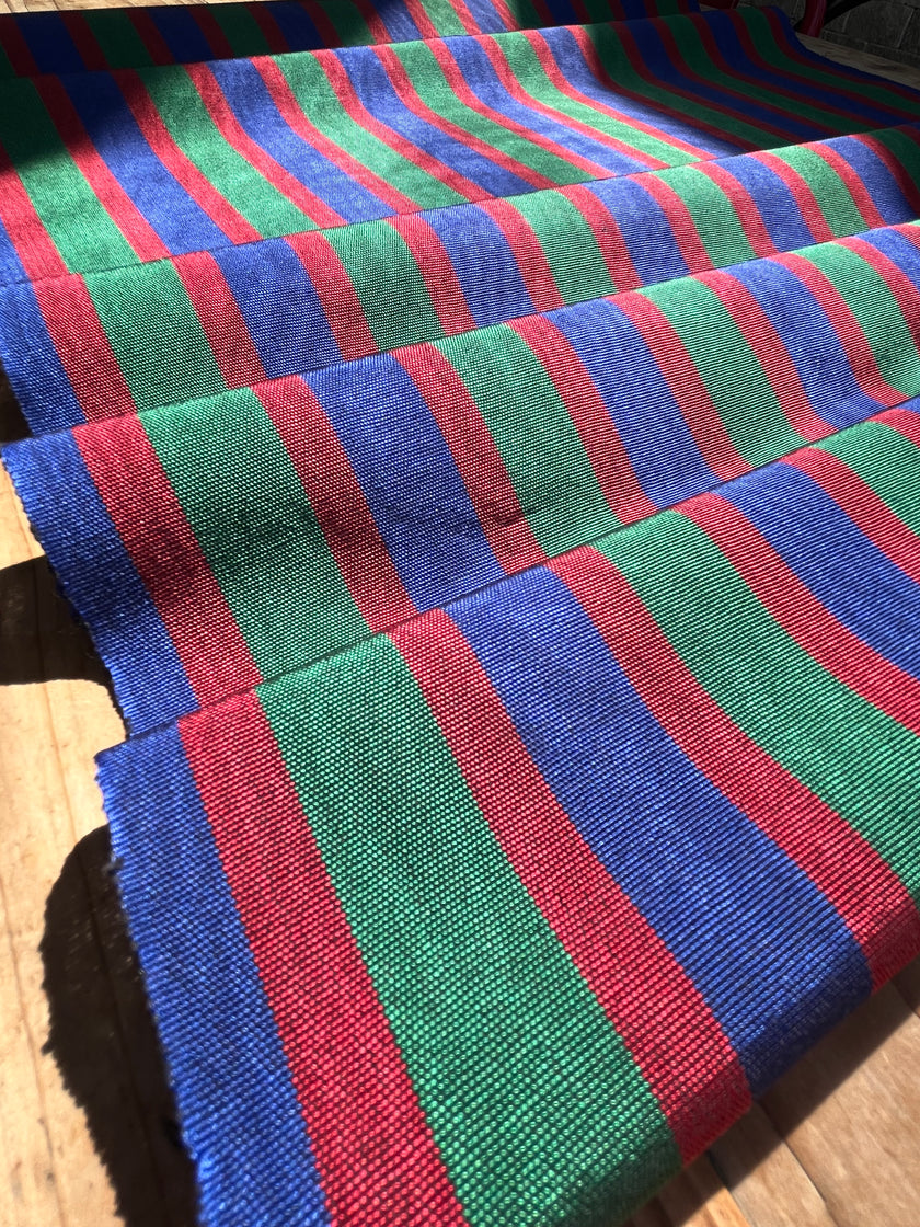 Multi Color Striped Pattern Moiré Fabric By The Yard – Luxurious Silk  For Interior Design & Special Sewing Projects. / 22 inches - 50 cm Width.