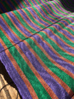 Multi Color Striped Pattern Moiré Fabric By The Yard – Luxurious Silk  For Interior Design & Special Sewing Projects. / 22 inches - 50 cm Width.