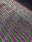 Multi Color Striped Pattern Moiré Fabric By The Yard – Luxurious Silk  For Interior Design & Special Sewing Projects. / 22 inches - 50 cm Width.