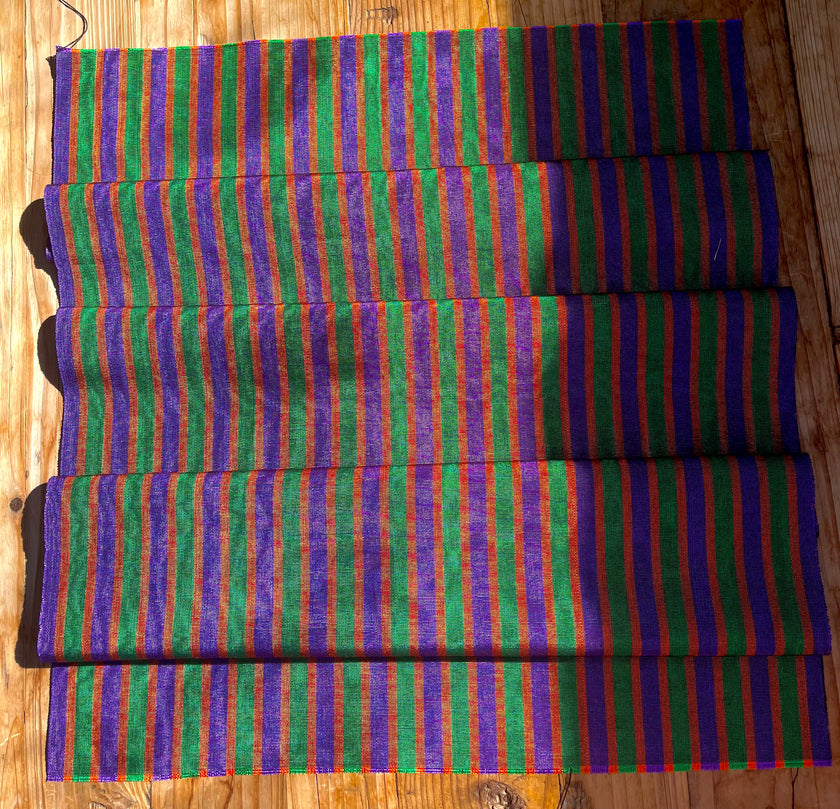 Multi Color Striped Pattern Moiré Fabric By The Yard – Luxurious Silk  For Interior Design & Special Sewing Projects. / 22 inches - 50 cm Width.