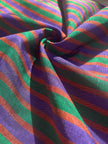 Multi Color Striped Pattern Moiré Fabric By The Yard – Luxurious Silk  For Interior Design & Special Sewing Projects. / 22 inches - 50 cm Width.