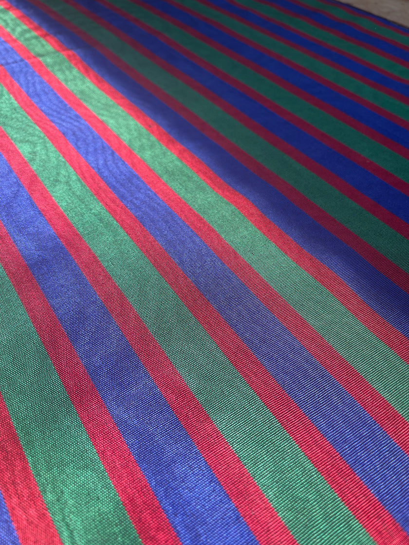 Multi Color Striped Pattern Moiré Fabric By The Yard – Luxurious Silk  For Interior Design & Special Sewing Projects. / 22 inches - 50 cm Width.